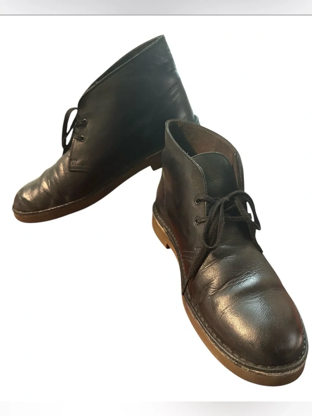 Clarks Bushacre Men's Black Leather Chukka Boots - size 10 Fall Preppy
